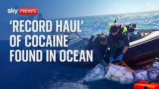 'Record' haul of cocaine found floating in the ocean