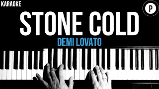 Demi Lovato - Stone Cold Karaoke SLOWER Acoustic Piano Instrumental Cover Lyrics