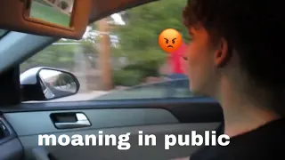 moaning at people in public (prank)