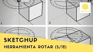 (05/12)  TUTORIAL SKETCHUP - HERRAMIENTA GIRAR