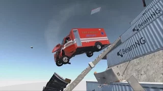 INSANE death fall crash - beamng drive