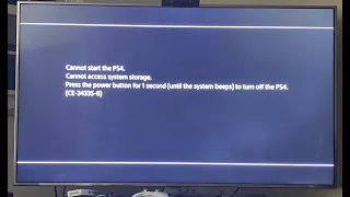 Fixed PS4 Error Code CE-34335-8 | Cannot start the PS4 | Cannot access system storage