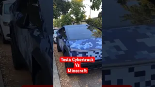 The Cybertruck Meets Minecraft!🥹 #tesla #shorts