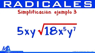 Simplificación de radicales | Ejemplo 3