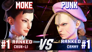 SF6 ▰ MOKE (#1 Ranked Chun-Li) vs PUNK (#1 Ranked Cammy) ▰ Ranked Matches