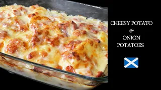 Potato, Cheese & Onion Bake | With Ham | The BEST side! :)