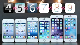 iPhones Compared on Original iOS Versions - iOS 4 vs 5 vs 6 vs 7 vs 8 vs 9!