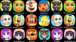 My Talking Tom,Cat Tommy,Talking Pocoyo,My Hal,My Angela,Talking Juan,Sponge Frenzy,SpongeBob Krusty