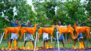 5 FULL GOAT GRILL | Grilled Mutton Recipe Cooking in Village | Whole Lamb Roast with Mutton Meat