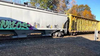 Orange Foliage & Orange Engines Switch the Palmer Yard on a Sparkling Morning