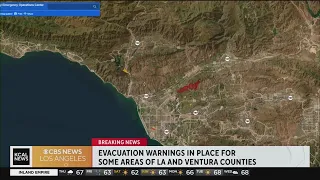 Evacuation warnings for areas in LA and Ventura Counties