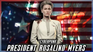 Cyberpunks President Of The NUSA - Rosalind Myers | Cyberpunk Lore