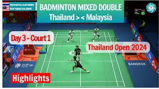 Badminton Mixed Double Thailand vs Malaysia Day 3 Court 1 | Thailand Open 2024