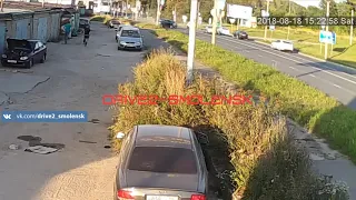 Появилось видео тройного ДТП на проспекте Строителей