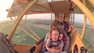 My Daughters First Flight in the family J-3! Finally took Amelia up in the Cub. She loved it.