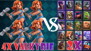 4x valkyrie vs all clash royale cards ( 2× all cards ) | CLASH ROYALE OLYMPICS | royale smasher