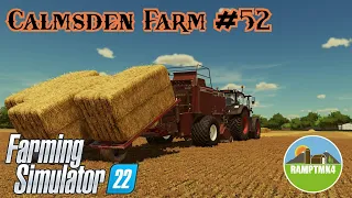 Calmsden Farm #52 Baling Linseed straw   Farming Simulator 22 #FS22