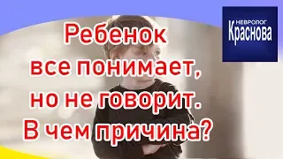 The child understands everything, but does not speak. What is the reason? Dr. Krasnova.