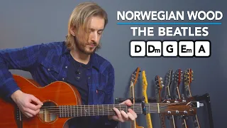 The Beatles NORWEGIAN WOOD Guitar Lesson - 3 Levels of Difficulty