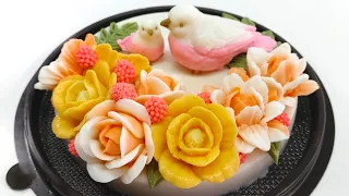 Birds Jelly Cake I Orange Flowers Jelly cake I How To Jelly