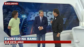 Faustão visita Datena durante Brasil Urgente