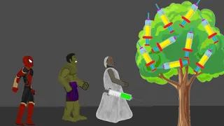 Granny vs Spiderman, Hulk Injection Tree Funny Animations - Drawing Cartoon 2