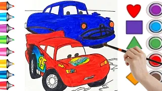 Disney Cars Coloring | Doc Hudson, Lightning McQueen Drawing and Coloring for Kids #lightningmcqueen