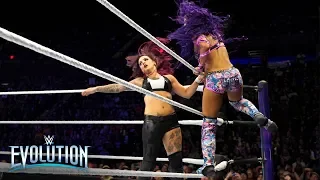 Sasha Banks brutally smashes Ruby Riott into the canvas from the top rope: WWE Evolution 2018