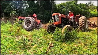 MEU PAI QUASE TOMBOU O TRATOR! MASSEY FERGUSON 95x ESCAPAMENTO SO O CANO!