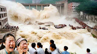 China is sinking! Rivers burst their banks and dams are collapsed. Flood in Guangdong