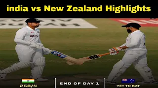 India vs Newzealand || IND vs NZ 1st Test DAY 1 Full Highlights || #Iyar #Jadeja #Shorts #india