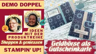 Anleitung Geldbörse als Gutscheinkarte basteln mit Stampin' Up! - Shoppen & genießen - DIY Tutorial