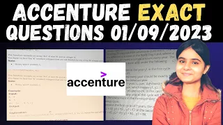 Accenture Exact Questions Asked on 1st September | Accenture Actual Questions