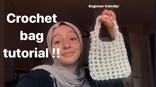 Crochet bag tutorial! (Beginner Friendly)