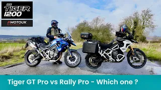 Triumph Tiger 1200 GT Pro vs Rally Pro | Which is better ? Join us as we compare the Tiger 1200’s