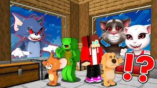 Why Scary TALKING TOM, ANGELA and TOM.EXE Attack JJ and Mikey's House At Night in Minecraft - Maizen