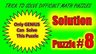 #8 Trick To Solve Difficult Math Puzzle Extremely Fast! (Hint: Number Matrix)