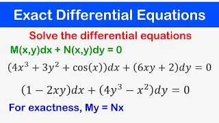 🔵12 - Exact Differential Equations (Solving Exact Differential Equations)