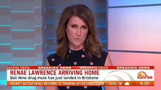 Renae Lawrence arriving home || Bali nine drug mule landed in Brisbane