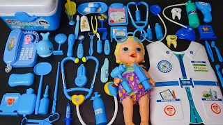 9 Minutes Satisfying with Unboxing and Take Care Baby Alive with Blue Doctor Set! ASMR No Music