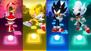 Amy Exe vs Fleetway Super Sonic vs Dark Sonic vs Hyper Sonic Exe - Tiles Hop!!