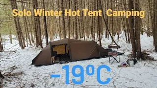 Solo Winter hot tent camping with POLMOLY LOCAMOTIVE 20
