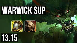 WARWICK & Sivir vs RAKAN & Xayah (SUP) | Rank 5 Warwick, 1/0/7, 500+ games | KR Master | 13.15