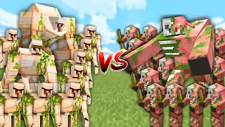 Extreme GOLEMS vs PIGLIN ARMY in Minecraft Mob Battle