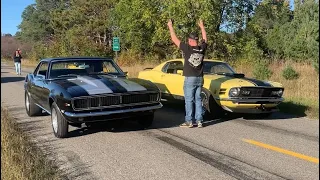 1970 Ford Mustang Mach1 VS 1968 Chevy Camaro Z/28 - Drag Racing