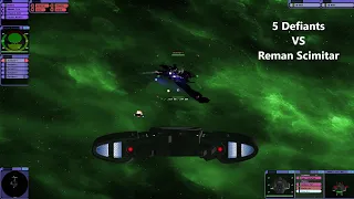 5 USS Defiants Fleet VS Reman Scimitar | Star Trek Bridge Commander Battle | BC-Remastered |