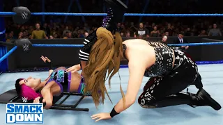 WWE 2K20 SMACKDOWN RAQUEL GONZALEZ MAKES THE CHINGONA BOMB ON THE CHAIR TO DAKOTA KAI