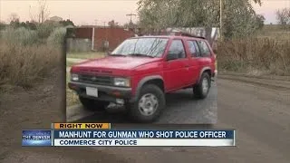 Search on for maroon Nissan Pathfinder, driver that shot Commerce City cop