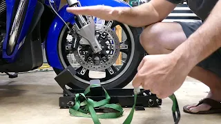 Condor wheel chock review and suggestions and how to properly strap down your motorcycle