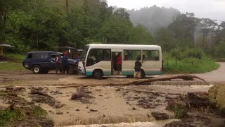 Flooded Tapo River Crossing Madang PNG